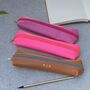 Personalised Recycled Leather Zipped Pen Case, thumbnail 3 of 8