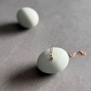 March Birthstone Aquamarine Gold Plated Necklace, 11 of 11