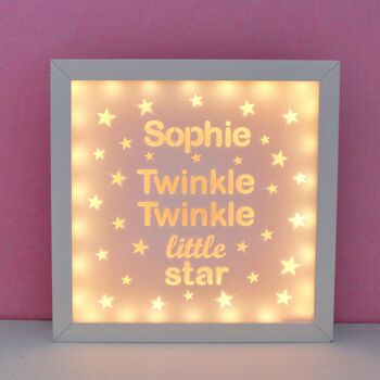 Personalised Twinkle Twinkle Little Star Box Light, 10 of 12