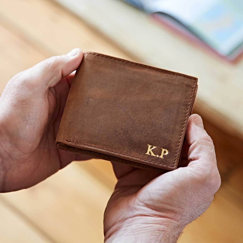 Personalised Handmade Buffalo Men's Leather Wallet, 1 of 8