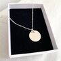 Blanca Sterling Silver Disc Minimal Necklace Ball Chain, thumbnail 2 of 4