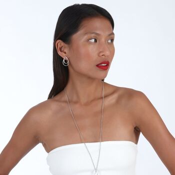Sterling Silver Double Petal Earrings Front And Back, 5 of 5