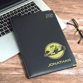 Personalised Motorsport Circle Design Diary A5 Or A4, 3 of 10