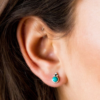 Holi Jewel Amethyst Silver Stud Earrings, 10 of 12
