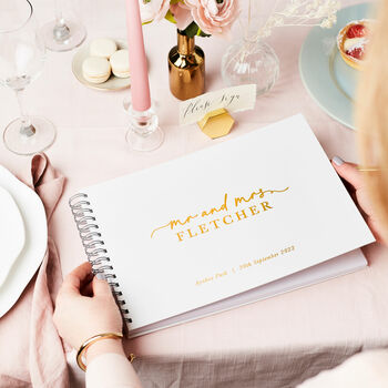 Personalised Stylish Wedding Guest Book, 11 of 11