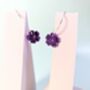 Flower Earrings In Purple Mirror Acrylic Hoop Earrings, thumbnail 5 of 8