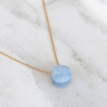 Blue Opal Teardrop October Birthstone Necklace, Gold, 2 of 6