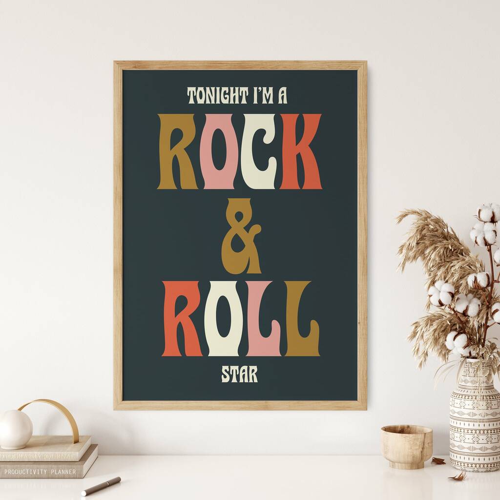 Rock N Roll Star Wall Print, 1 of 4
