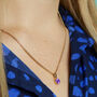 Gold Plated February Amethyst Birthstone Necklace, thumbnail 1 of 6