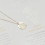 Small Personalised Birth Flower And Name Disc Necklace, thumbnail 4 of 6
