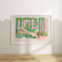 Cycling Art Print Biking In The Woods Scene Poster, thumbnail 6 of 9
