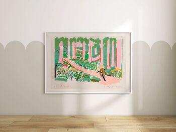 Cycling Art Print Biking In The Woods Scene Poster, 6 of 9