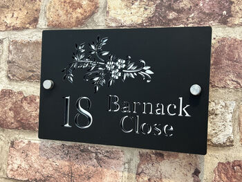 Personalised Floral Style Design House Sign Acrylic, 2 of 6