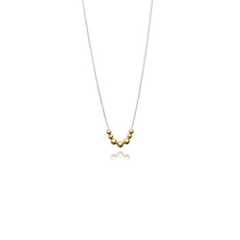 Delicate Sterling Silver Necklace With 9ct Gold Beads, 2 of 5