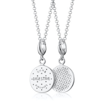 Digestive Biscuit Charm Necklace, Sterling Silver Or Gold Plated, 10 of 11
