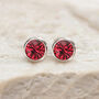 Sterling Silver July Ruby Birthstone Stud Earrings, thumbnail 4 of 10