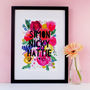 Personalised Family Watercolour Florals Papercut Print, thumbnail 3 of 12