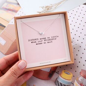 Distance Means So Little Friendship Heart Necklace, 4 of 6