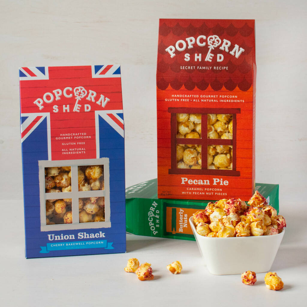 Nut Gourmet Popcorn Three Flavour Selection By Popcorn Shed