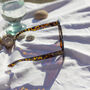 Glossy Tortoise Shell Semi Cat Eye Sunglasses, thumbnail 3 of 3