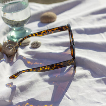 Glossy Tortoise Shell Semi Cat Eye Sunglasses, 3 of 3