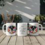 Personalised White And Black Shorthaired Pointer Summer Floral Dog Wreath Cushion And Mug Bundle, thumbnail 2 of 4