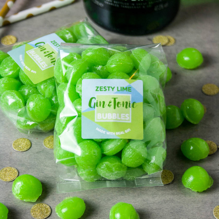 boozy zesty lime gin and tonic sweets by holly's lollies