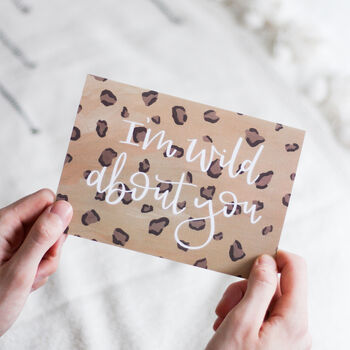 Leopard Print 'Wild About You' Valentine's Day Card, 2 of 2