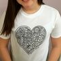 Colour In Childrens Heart T Shirt, thumbnail 1 of 11