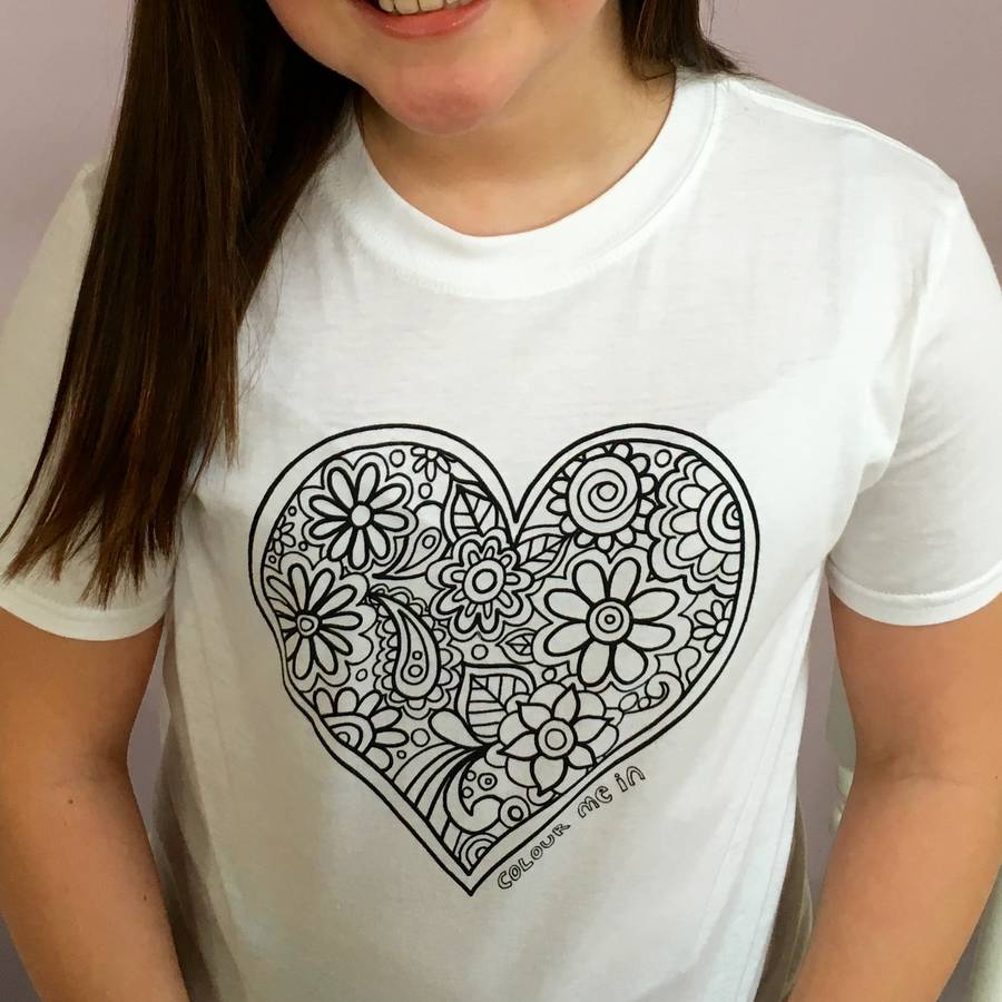 Colour In Childrens Heart T Shirt, 1 of 11