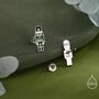 Sterling Silver Mismatched Nutcracker And British Guard Stud Earrings, thumbnail 3 of 12