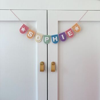 Scallop Pastel Bunting Personalised Name Garland, 10 of 10