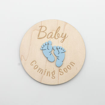 Engraved Baby Coming Soon Plaque Acrylic Keepsake, 6 of 12