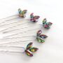 Set Of Five Rainbow Crystal Hair Pins, thumbnail 2 of 3