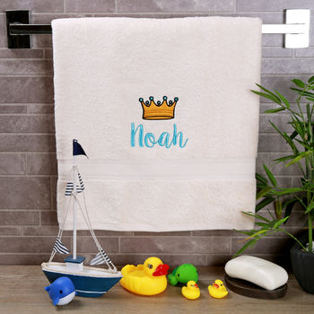 Personalised 'Princess/Prince' Royalty Bath Towel, 3 of 6