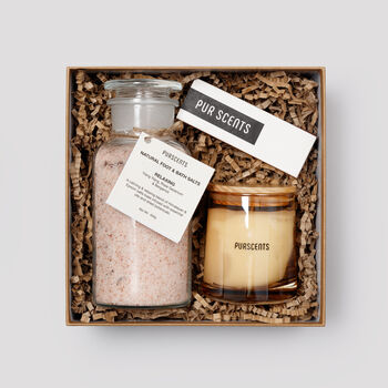Luxury Relaxing Candle And Bath Salts Gift Set, 3 of 5