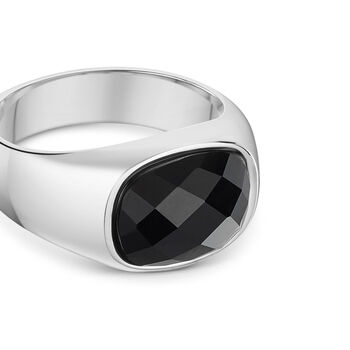 Black Onyx Oval Signet Ring 925 Solid Silver, 4 of 4