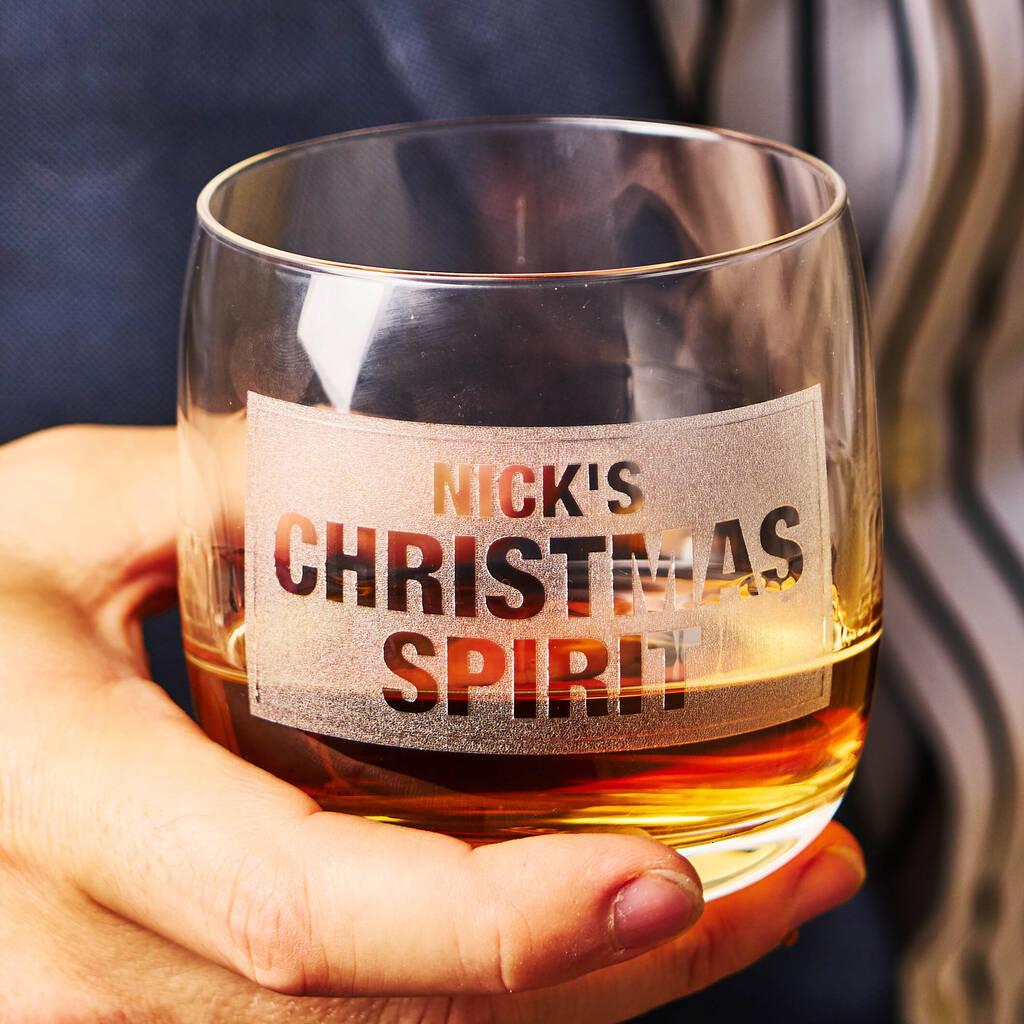 Personalised Christmas Whiskey Glass, 1 of 3