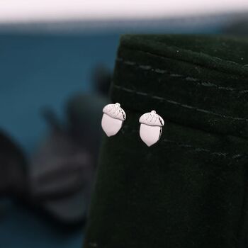 Acorn Nut Stud Earrings In Sterling Silver, 4 of 12
