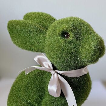 Flocked Grass Green Easter Bunny Decor, 3 of 4