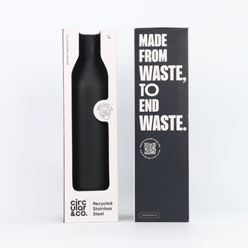 Circular And Co 1 L Stainless Steel Water Bottle Ink Black, 2 of 7