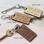 Couples Personalised Wooden Keyring, thumbnail 3 of 3