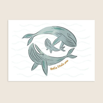 Personalised New Baby Whale Print, 6 of 7