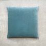 The Velvet And Linen Cushion Teal Blue, thumbnail 1 of 6