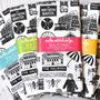 Manchester Illustrated Black And White Tea Towel, thumbnail 5 of 7