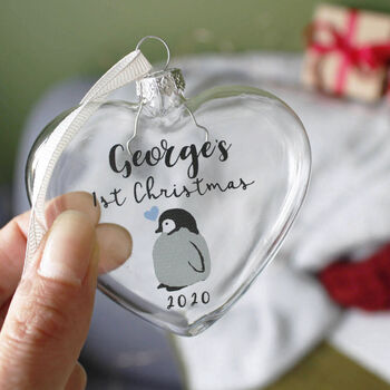 First Christmas Baby Penguin Christmas Bauble, 4 of 12