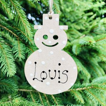 Personalised Snowman Christmas Tree Decoration, 2 of 4