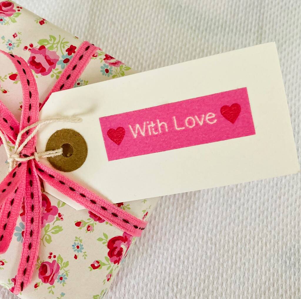 With Love Pink Handmade Gift Tag