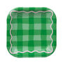 Colourful Gingham Square Paper Plates Pack Of 12, thumbnail 6 of 8