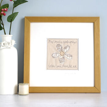 Personalised Embroidered Flower Picture Gift For Her, 2 of 12